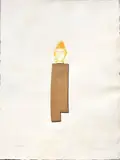 Mimmo Paladino, Senza titolo, lithograph and collage on paper