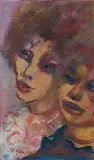 Volti by Mino Maccari, oil on canvas board, offered Nov 2013