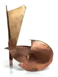 Herbert Ferber, L'oubradou, 1978, scultura in bronze and rame