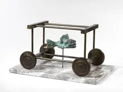 Erik Dietman, Carrello, scultura in bronze on base in marble