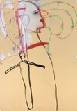 Mimmo Paladino, Senza titolo, 1992, mixed media on cardboard