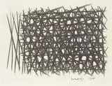 Piero Dorazio, Reticolo nero, 1966, pencil grassa on paper