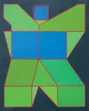 Achille Perilli, Il trio felice, 2009, mixed media on canvas