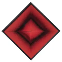 Toni Costa, Dinamica visuale, 1972, pVC rosso on panel