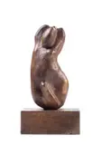 Stephen Cox, Torso, scultura in bronze a patina marrone