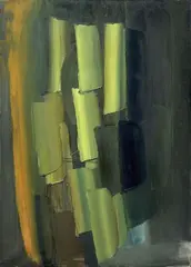 Composizione nero e giallo by Alfredo Chighine, 1960, oil on canvas, offered Nov 2013