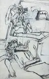 Valerio Adami, Senza titolo, oil on canvas