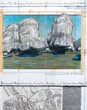 Wrapped trees by Christo, 1998, mixed media on paper applicata on panel, offered Nov 2013