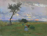 Adolfo Tommasi, Scena di vita contadina al tramonto