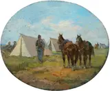 Riposo al campo by Giovanni Fattori, oil on canvas, offered Nov 2013