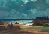 Sera estiva, temporale by Renato Natali, oil on panel, offered Nov 2013