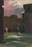 Città di notte by Renato Natali, oil on panel, offered Nov 2013