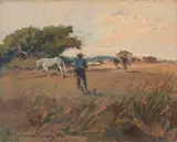 Cavallo bianco by Carlo Domenici, oil on faesite, offered Nov 2013
