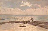 Marina by Giovanni Lomi, oil on panel, offered Nov 2013
