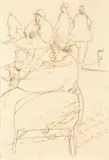 Villeggianti in Val Di Luna by Lorenzo Viani, 1927, pencil and inchiostro on paper, offered Nov 2013
