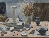 Giovanni Colacicchi, Oggetti di scavo, oil on canvas