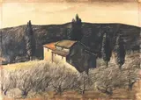 Paesaggio by Nino Tirinnanzi, 1968, charcoal and pastel on paper, offered Nov 2013