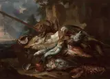Felice Boselli, Natura morta con pesci, oil on canvas