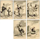 Lotto di cinque incisioni da «Cacasenno» by detto Spagnolo Giuseppe Maria Crespi, etching, offered Nov 2013