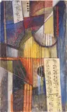 Composizione Cubo-Futurista. Chitarra + Musica by Roberto Marcello Iras Baldessari, 1917, Tempera, offered Jun 2013
