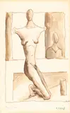 Carlo Carrà, Manichino, 1917, inchiostro and watercolour on card