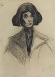 La parigina by Lorenzo Viani, 1909, charcoal on cardboard, offered Jun 2013