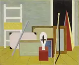 Atanasio Soldati, Natura morta con sedia, oil on panel