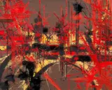 Georges Mathieu, Feu Puni, 1987, oil on canvas