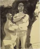 Lutteurs by Pablo Picasso, 1960, inchiostro on paper, offered Jun 2013