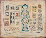 Massimo Campigli, Scacchiera, 1963, oil on canvas