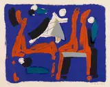 Chevaux et cavaliers II by Marino Marini, 1972, lithograph a colori, offered Jun 2013