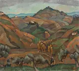 Raffaele De Grada, Paesaggio di San Gimignano, 1918, oil on canvas