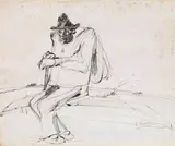 Mendicante by Lorenzo Viani, ink on paper, offered Jun 2013