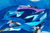 Gianni Dova, La notte, 1969, tempera on paper applicata on canvas