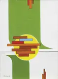 Luigi Veronesi, Costruzione PH1, 1976, oil on canvas applicata on faesite