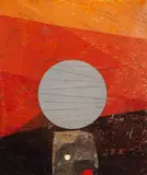 Roberto Crippa, Sole, collage on panel
