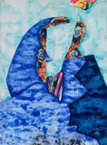 Gianni Dova, Composizione, tempera on paper applicata on canvas