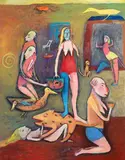 Kjell Erik Killi Olsen, The travel, 1986, acrylic on panel