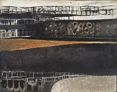 Walter Leblanc, Anversa, 1958, mixed media on faesite