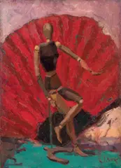 Manichino e ventaglio by Gino Paolo Gori, 1962, oil on canvas board, offered Apr 2013