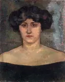 Anselmo Bucci, Signora, 1921, oil on compensato