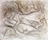 Elisabeth Chaplin, Daphnis et Chloé, 1940, mixed media on cardboard