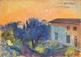 Elisabeth Chaplin, La casa, oil on cardboard