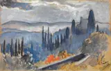 Elisabeth Chaplin, Via Barbacane, oil on cardboard