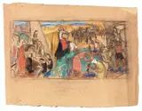 Elisabeth Chaplin, Bozzetto per «Estate», pastelli on paper
