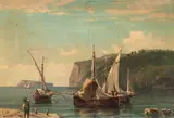 Emilio Donnini, Marina, oil on canvas