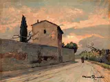 Strada di campagna by Gino Romiti, oil on panel, offered Apr 2013