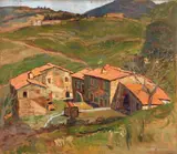 Casolare by Carlo Domenici, oil on panel, offered Apr 2013