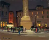 Piazza Colonna by Renato Natali, oil on panel, offered Apr 2013