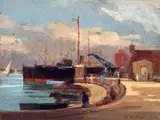 Marina by Renato Natali, oil on panel, offered Apr 2013
